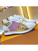 Louis Vuitton Run Away Metallic Leather Iridescent Sneakers White 2019