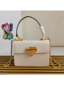 Prada Saffiano Leather Symbole Top Handle Bag 1BN021 White 2020