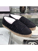 Chanel Tweed Espadrilles G29762 Navy Blue/Black 2019