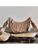 Prada Re-Edition 2005 Ruffled Lambskin Shoulder Bag 1BH204 Beige 2020