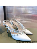 Valentino Rockstud Side Strap Leather Pumps 6.5cm/8.5cm White 2021