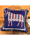 Hermes Horse Throw Pillow 45x45cm H2082418 Deep Blue 2020