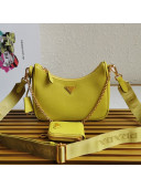 Prada Re-Edition 2005 Saffiano Leather Hobo Bag 1BH204 Yellow 2020