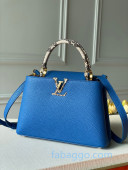 Louis Vuitton Capucines BB with Snakeskin Top Handle N98338 Royal Blue 2020