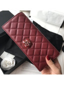 Chanel Lambskin Camellia Clutch Bag A94575 Red 2018