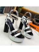 Louis Vuitton Podium Monogram Studs Platform Sandal Silver 2021