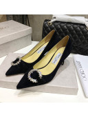 Jimmy Choo Love Buckle Suede Pumps 6.5/8.5cm Black 2022