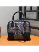 Loewe Amazona 19 Square Mini Bag in Jacquard and Calfskin Navy Blue/Black 2022