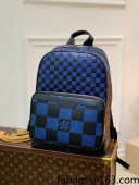 Louis Vuitton Campus Backpack Bag in Damier Leather N50021 Navy Blue/Black 2022