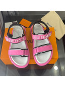 Louis Vuitton Pool Pillow Flat Comfort Sandals with Velcro Straps Pink 2022