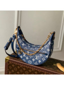 Louis Vuitton Loop Hobo Bag in Faded Denim Jacquard M81166 Navy Blue 2022