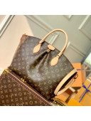 Louis Vuitton Boétie MM Zipped Tote Bag M45987 Monogram Canvas/Nude 2022