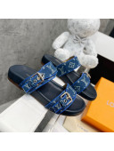 Louis Vuitton Bom Dia Monogram Denim Flat Slide Sandals Blue/Black 2022