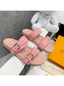 Louis Vuitton Bom Dia Monogram Denim Flat Slide Sandals Pink/Nude 2022