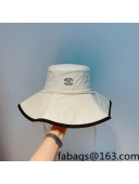 Chanel Canvas Wide Brim Hat White 2022 73