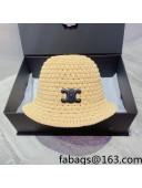 Celine Straw Knit Bucket Hat Beige 2022 040111