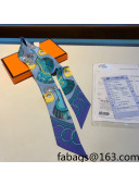 Hermes Silk Bandeau Scarf Blue 2022 040140