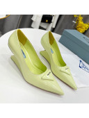 Prada Brush Leather Pumps 6.5cm Yellow 2022 30