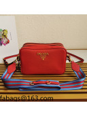 Prada Leather Cross-Body Camera Bag 1BH082 Red 2022 