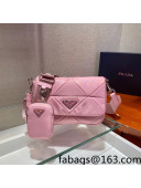 Prada System Nylon Patchwork Shoulder Bag 1BD292 Pink 2022