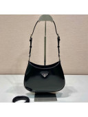  Prada Cleo Brushed Shoulder Bag 1BC169 Black 2023