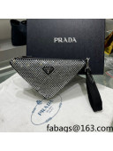 Prada Triangle Leather Pouch 1NE039 Black/Silver 2022