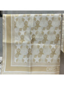 Dior Star Silk Square Scarf 90x90cm Gold 2022 033093