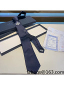 Dior Bee Silk Tie Dark Blue 2022 0310102