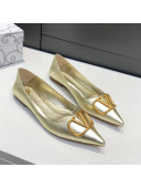 Valentino VLogo Ballet Flat Gold 2022 032655