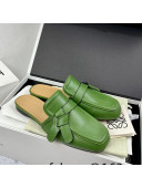 Loewe Gate Calfskin Flat Mules Green 2022 032866