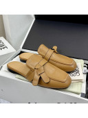 Loewe Gate Calfskin Flat Mules Brown 2022 032868