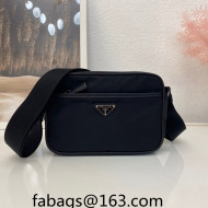 Prada Nylon and Saffiano Leather Bag with Strap 2VH048 Black 2023 