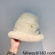 Dior Shearling Bucket Hat White 2021 52