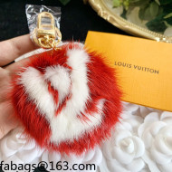 Louis Vuitton LV Fur Bag Charm and Key Holder Red 2021 01