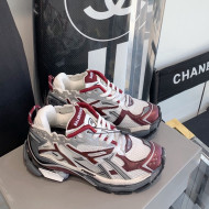 Balenciaga Runner Trainers in Mesh and Nylon Burgundy 2021 112003