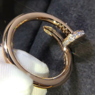 Cartier Pink Gold Nologo Juste un Clou Ring with Diamonds, Classic 09