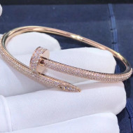 Cartier Pink Gold Nologo Juste un Clou Bracelet with Diamonds, Classic 10