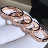 Cartier Pink Gold Love Ring with Diamond-paved,Extra Small Model 04