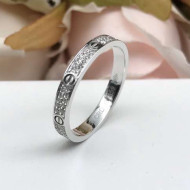 Cartier White Gold Nologo Love Ring with Diamond-paved,Extra Small Model 04