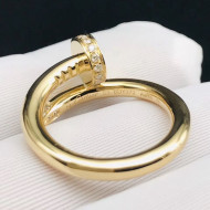 Cartier Yellow Gold Nologo Juste un Clou Ring with Diamonds, Classic 09