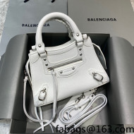 Balenciaga Neo Classic Mini Bag in Grained Calfskin White/Silver 2021 638512