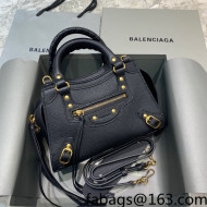 Balenciaga Neo Classic Mini Bag in Grained Calfskin Black/Gold 2021 638512