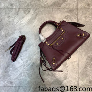 Balenciaga Neo Classic Small Bag in Smooth Calfskin Burgundy/Gold 2021 638511