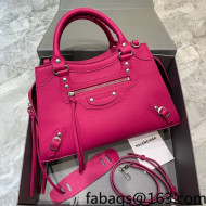 Balenciaga Neo Classic Small Bag in Grained Calfskin Hot Pink/Silver 2021 638511