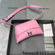 Balenciaga Hourglass Sling Back Small Bag in Smooth Leather Light Pink 2021 180609