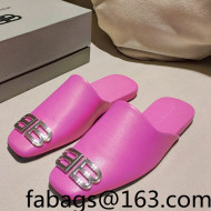 Balenciaga BB Lambskin Flat Mules Pink 2021 20