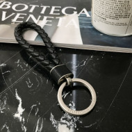 Bottega Veneta Intrecciato Lambskin Key Ring Black/Silver 2022 608783