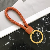 Bottega Veneta Intrecciato Lambskin Key Ring Orange 2022 608783