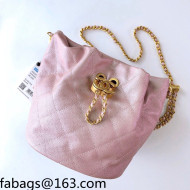 Chanel Iridescent Grained Calfskin Bucket Bag AS2859 Light Pink 2021  