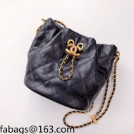 Chanel Iridescent Grained Calfskin Bucket Bag AS2859 Black 2021  